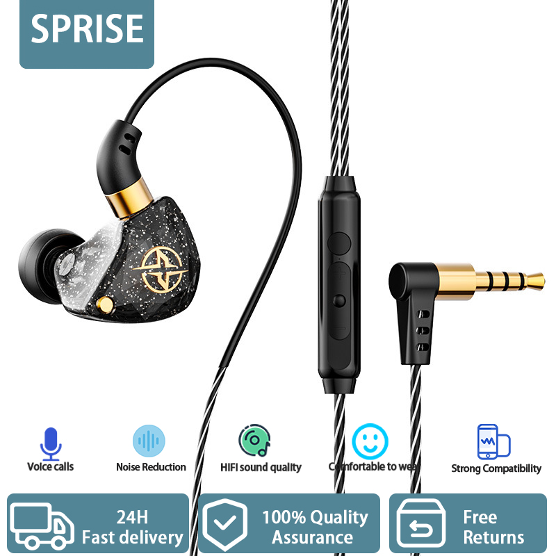 SPRISE New X6 Deep Bass Dynamic InEar Earphones With Mic Stereo Wired