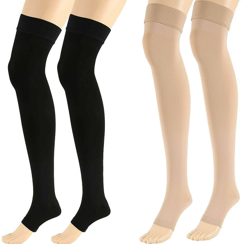 Men Women Sports Open Toe Compression Socks Large Size Over-the-Knee ...