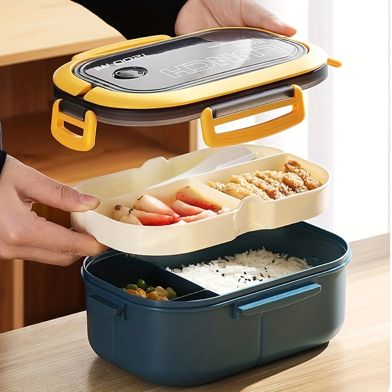 1 Set/Lunch Box Thickened PP Plastic Material Compartmentalized Double