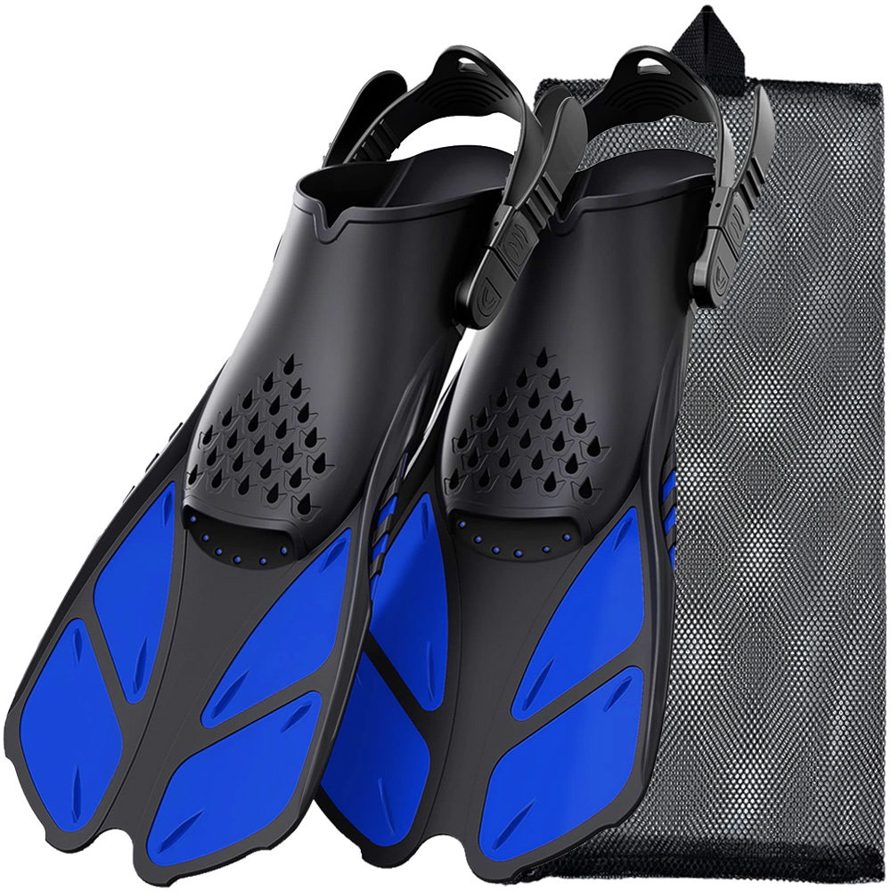 Snorkel Fins Adjustable Buckles Swimming Flippers Short Silicone Scuba ...