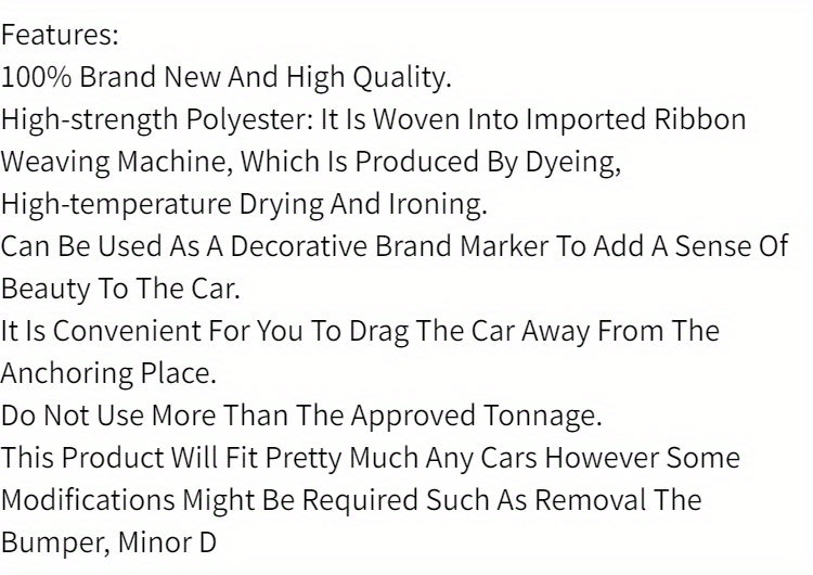 High-Strength Nylon Tow Strap: Universal Car Racing Tow Ropes for Auto ...