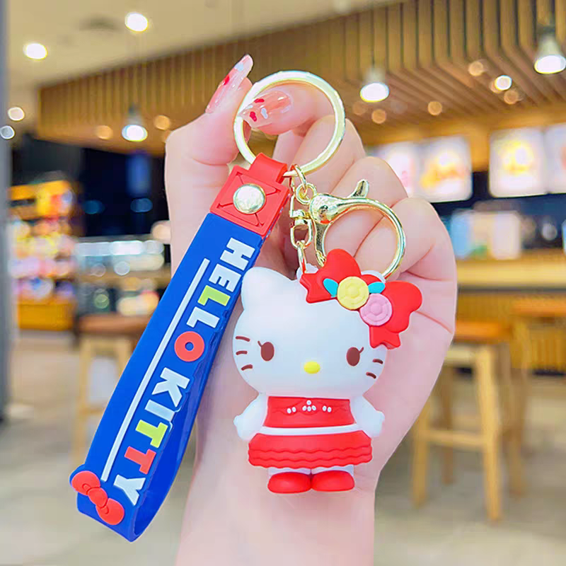 Kawaii Melody Cinnamoroll Hello Kitty Pompompurin Keychain Bag Charm ...