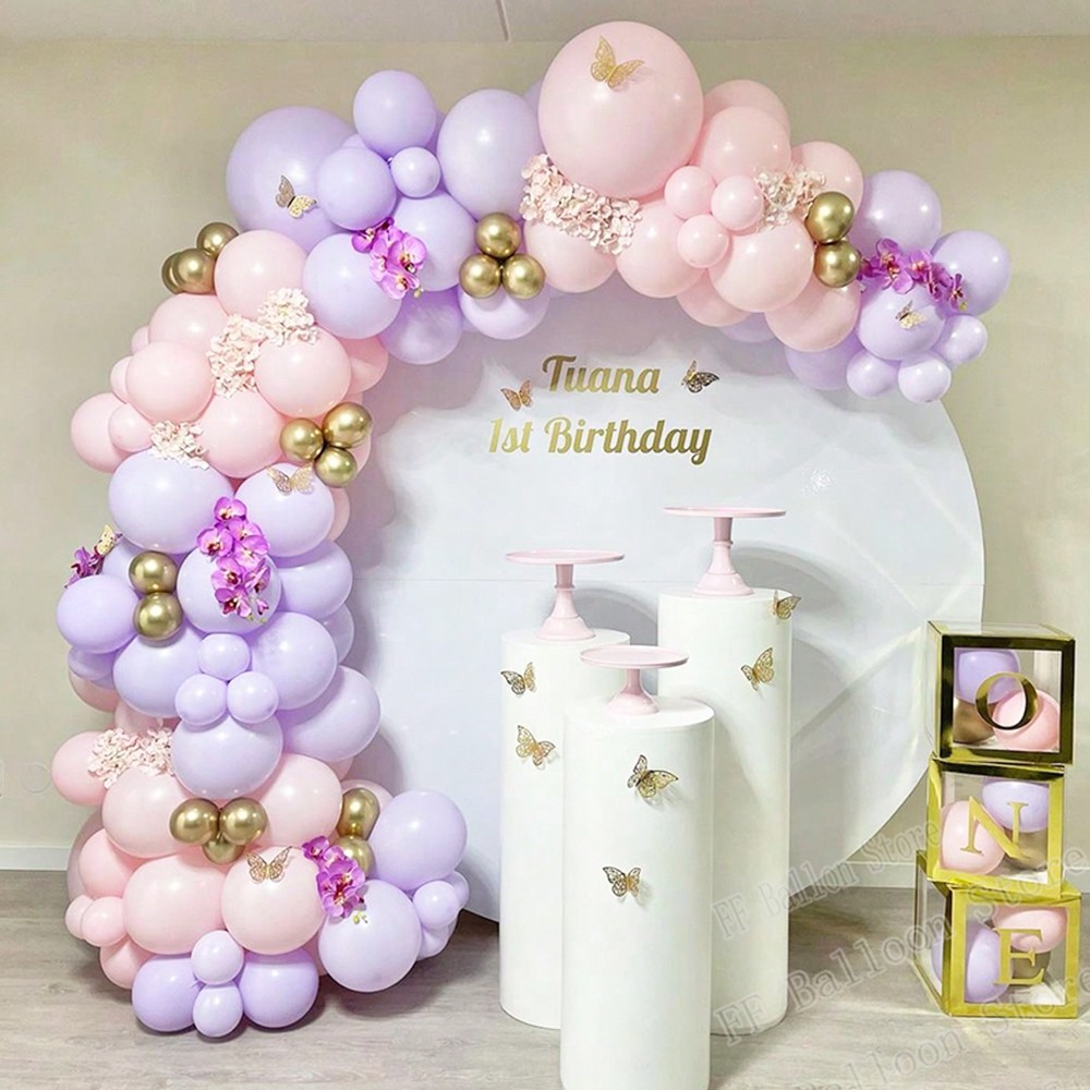 Maca Pink Purple Balloon Set Party Holiday Balloon Decoration Arch ...