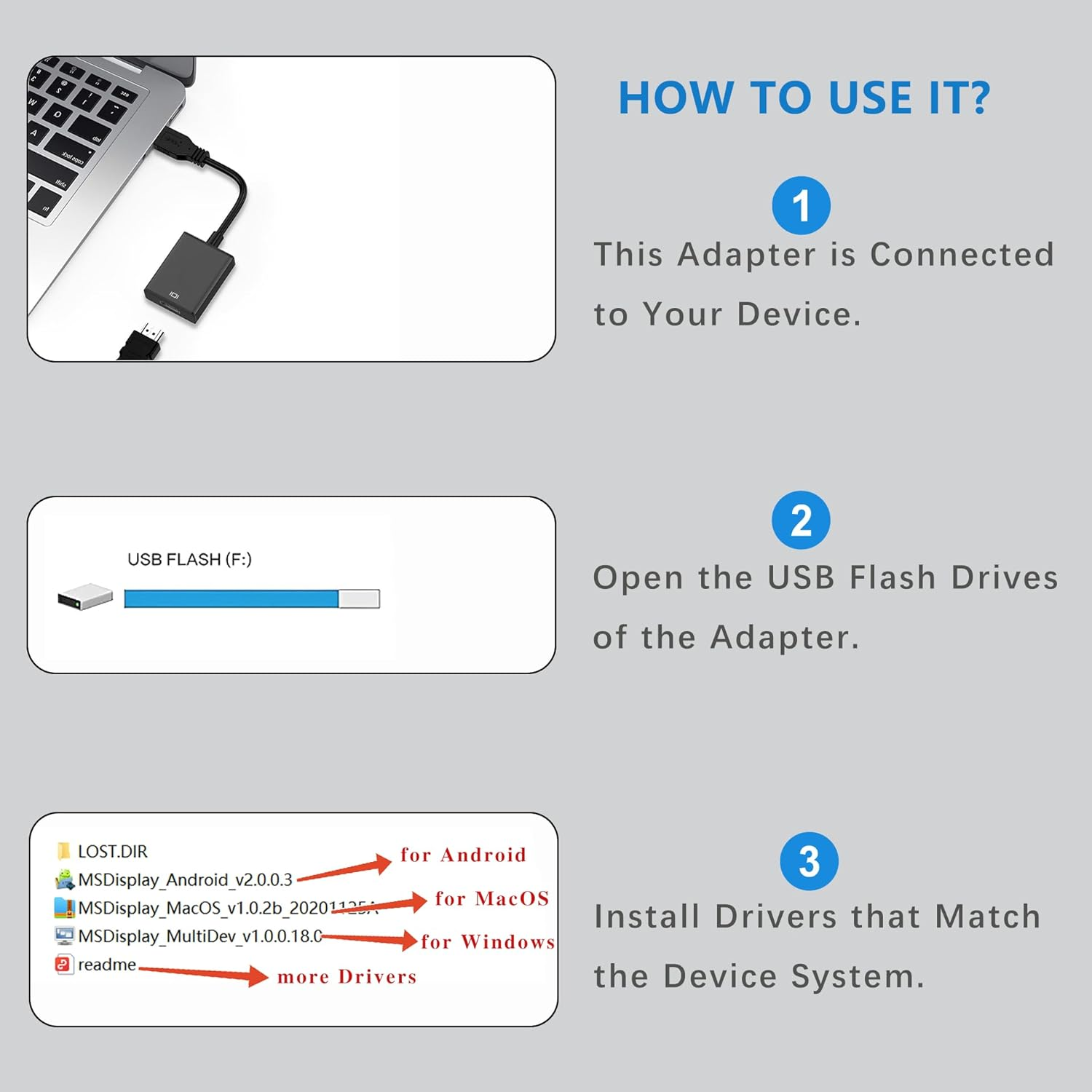 Free Drive 1080P USB2.0 to HDMI Converter Adapter for PC Laptop ...