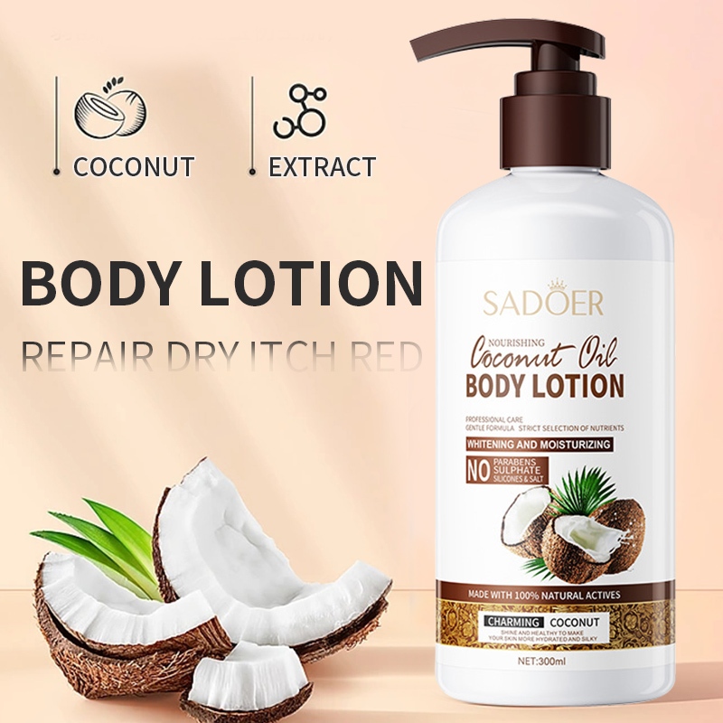 SUNISA Coconut Oil Body Lotion 500ML Nourishing Body Cream Exfoliate