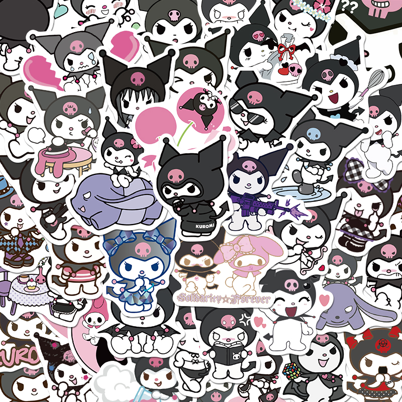 50pcs Kuromi stickers cartoon cute Sanrio decoration DIY phone case ...