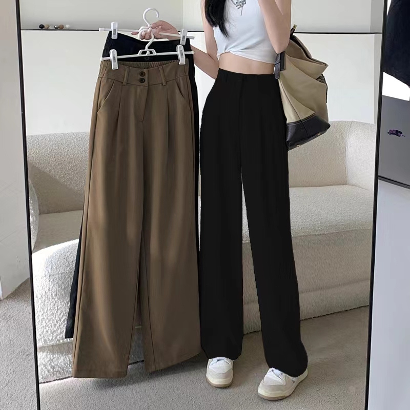 Suit Pants Office Pants For Women High Waist Casual Wide Leg Trouser ...