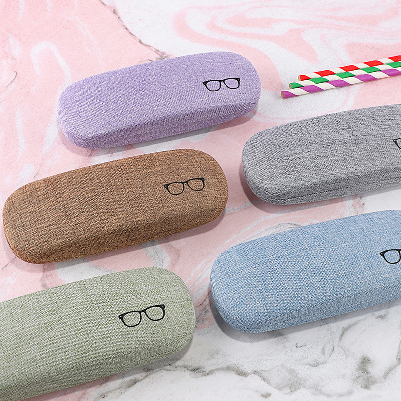 Linen Glasses Case Spectacle Case Anti Pressure Blue Green Brown Purple ...
