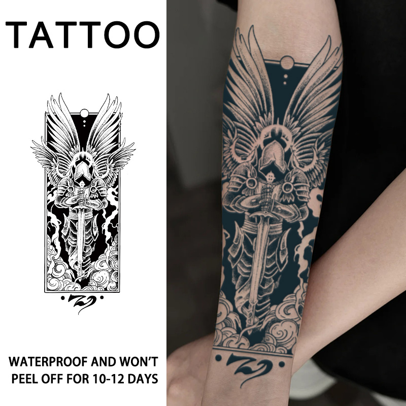 God of Death Herbal Tattoo Stickers Waterproof Lasting Male Arm Leg ...