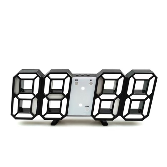Digital Clock Wall Decor Smart 3d Alarm Clock Led Kitchen Office Table ...
