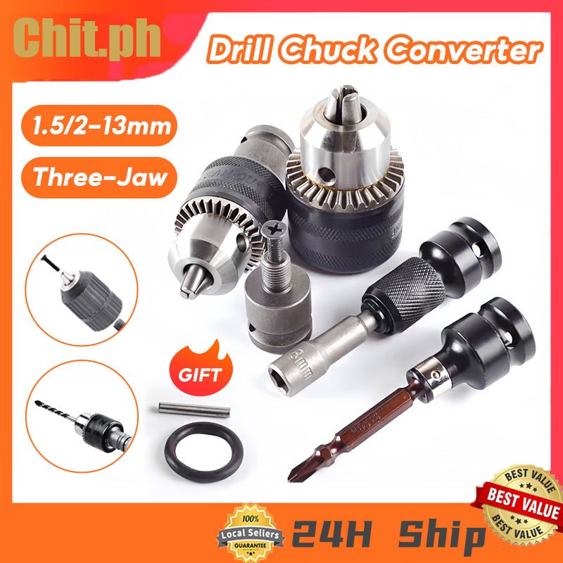 CHIT 1.5-13mm Metal Drill Chuck Converter Three-Jaw Square Drive Impact ...
