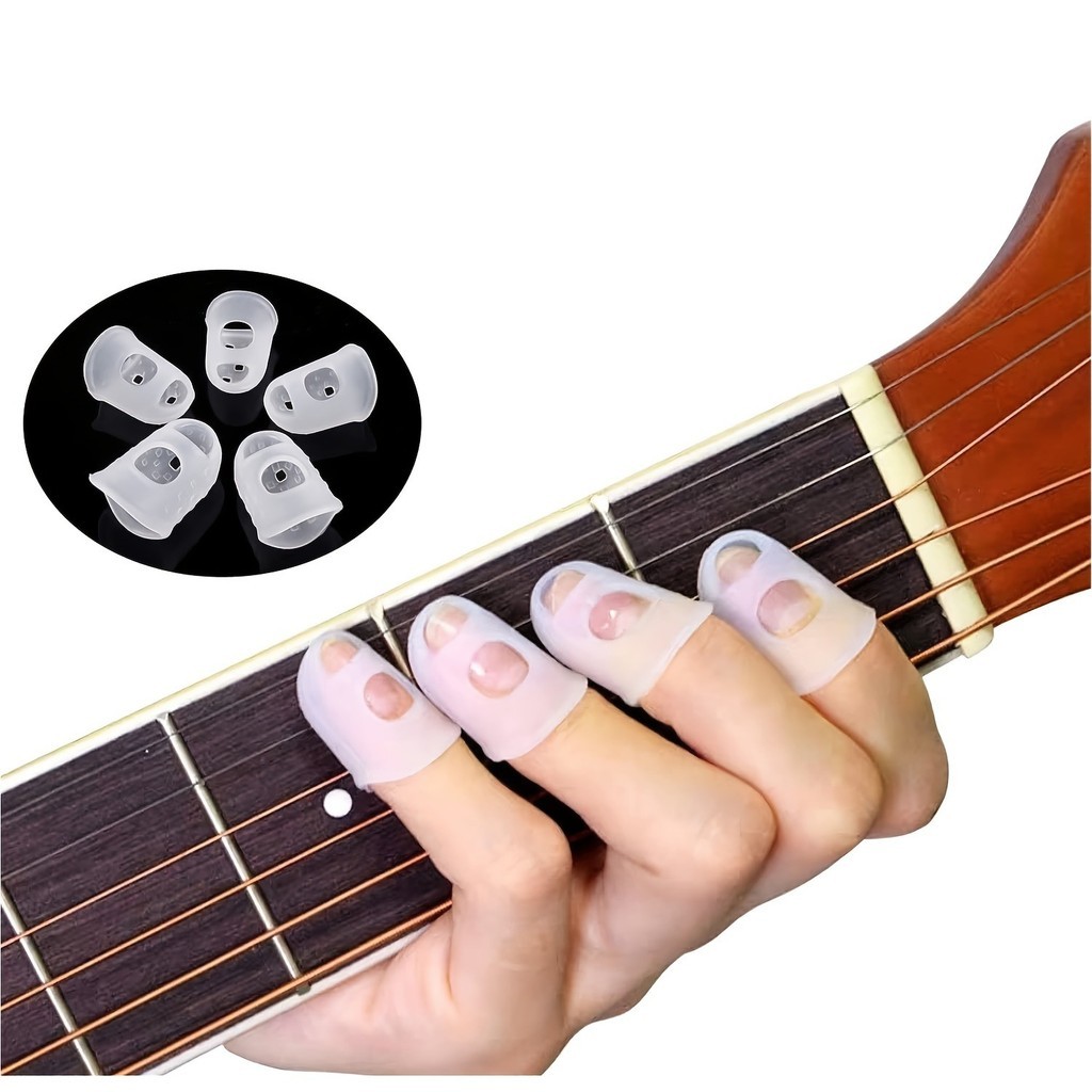 10pcs Guitar Silicone Guitar Fingertip Caps Covers Protector Finger ...