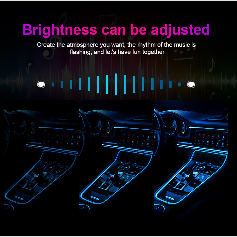 3M RGB Led Strip Car Interior Neon Decorations Atmosphere Lights