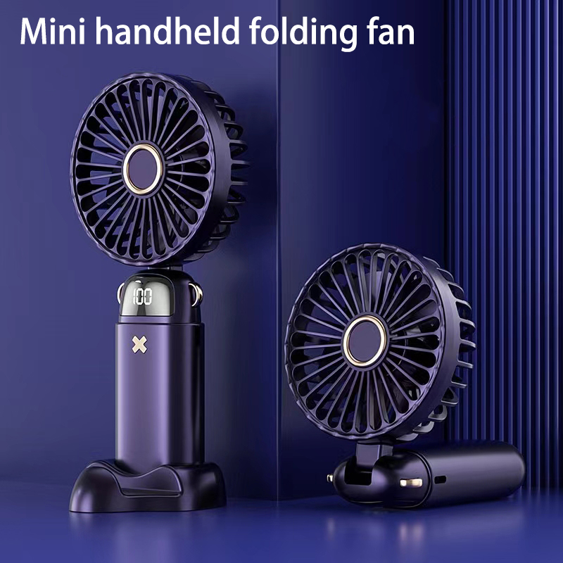 Handheld Mini Fan USB Foldable Portable 5 Mode Silent Large Battery ...