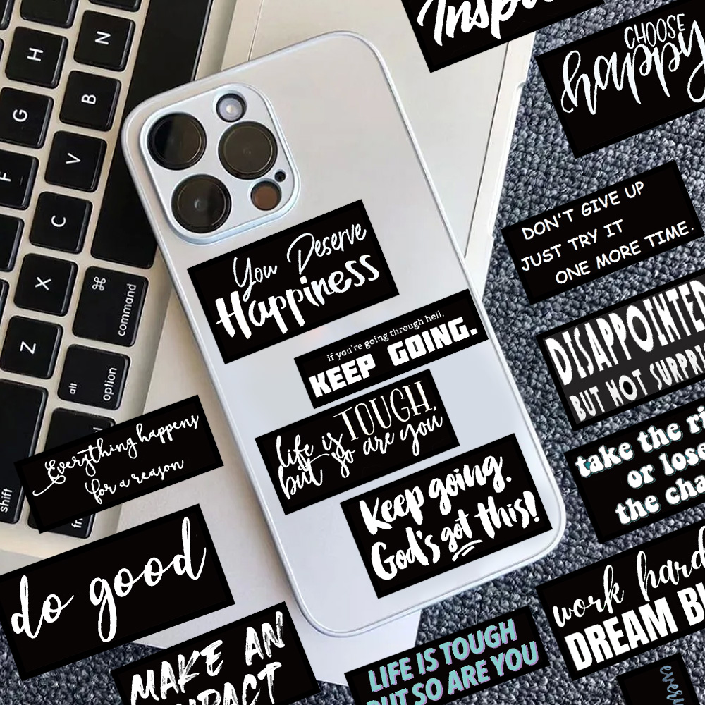 61Pcs Inspirational English Stickers Graffiti Stickers Waterproof PVC ...