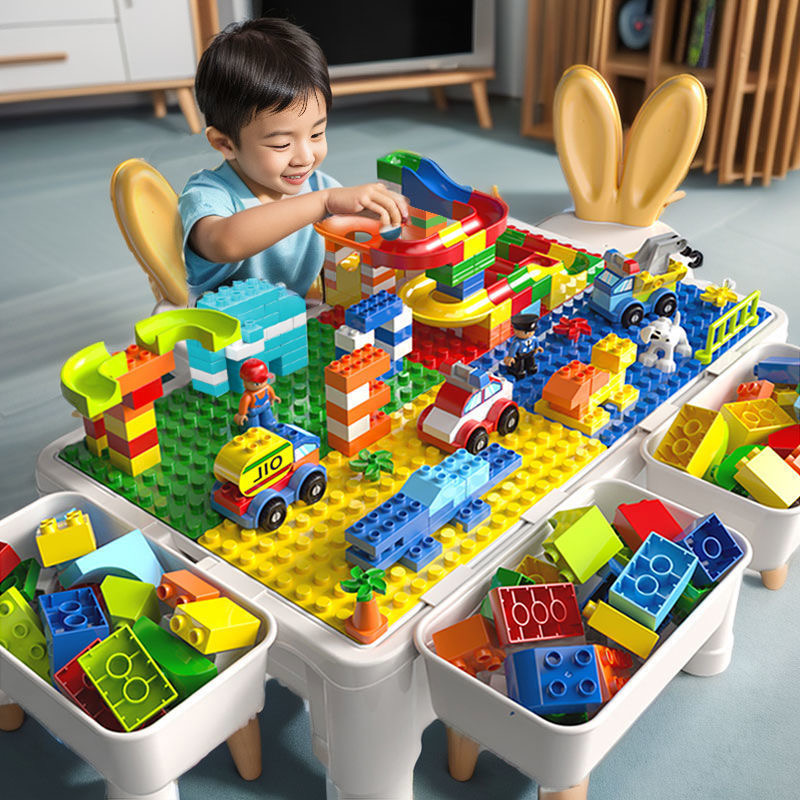 Children Lego Table, Building Block Table, Children's Toys, 2 Sides Can ...