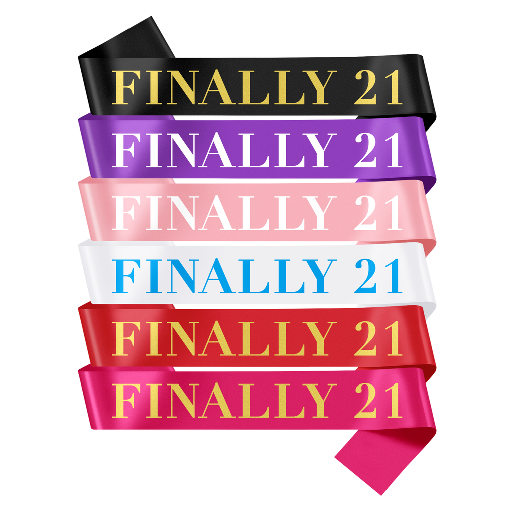 Finally 21 Birthday Sash Happy 21st Birthday Decoration Party Favors ...