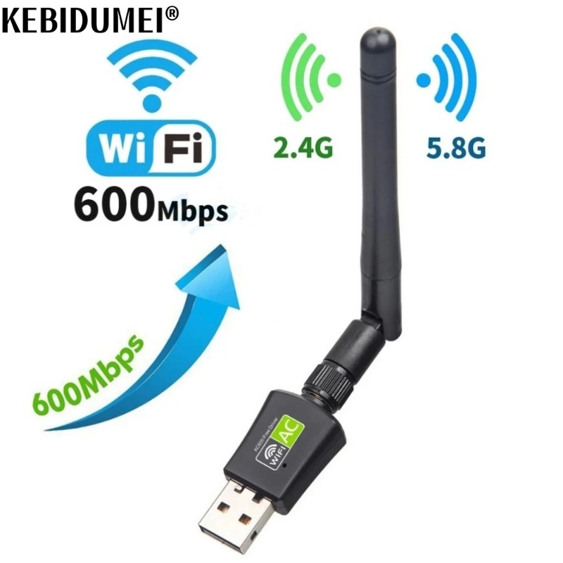 Dual Band USB WiFi 600Mbps Adapter AC600 2.4GHz 5GHz WiFi with Antenna ...