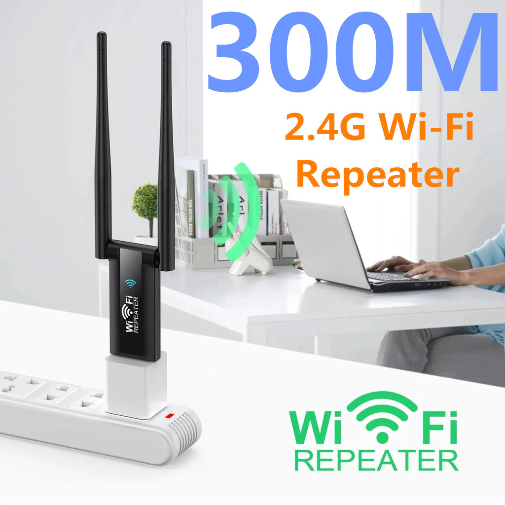 300Mbps 2.4G Wireless USB WiFi Repeater Extender WiFi Signal Amplifier ...