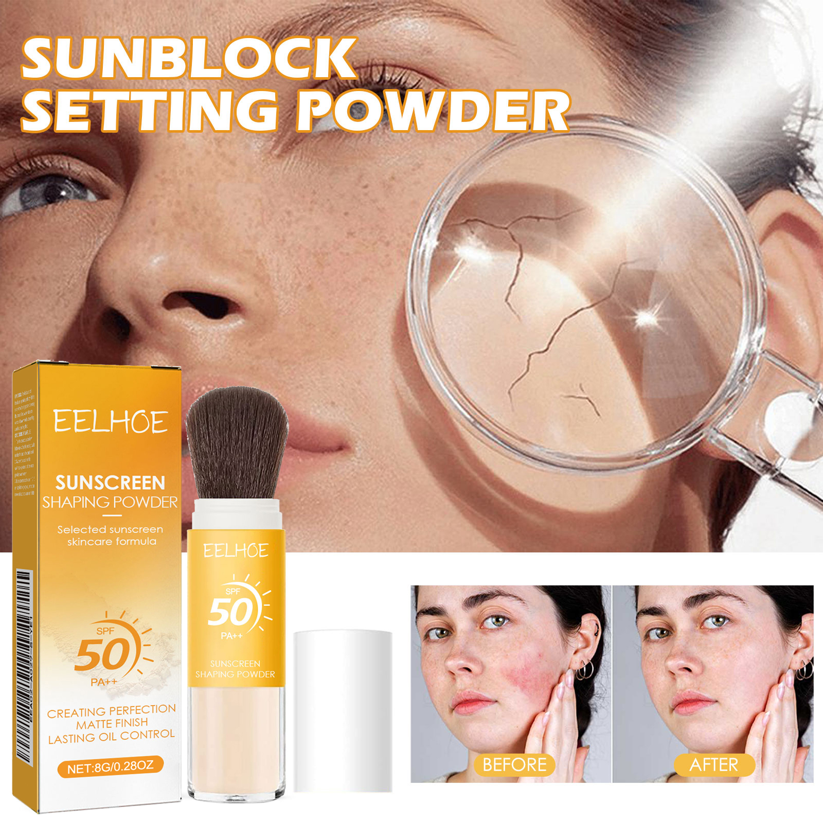 Spf50 Sunscreen Loose Powder - Waterproof Sunblock for Skin Protection ...