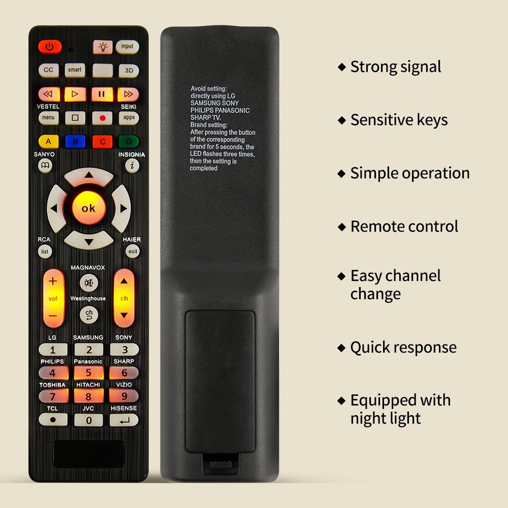 Universal TV Remote Control for Philips, Toshiba, with Backlit Feature ...