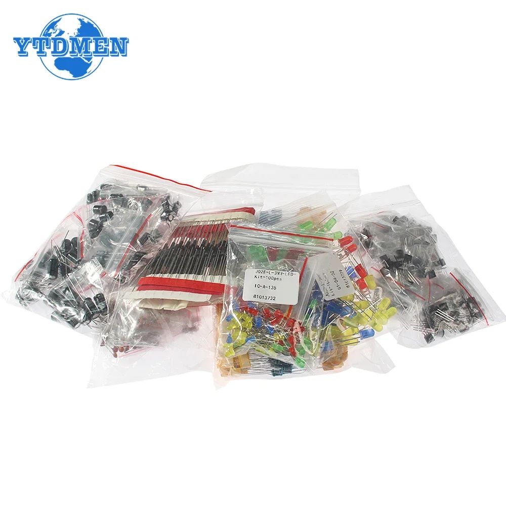 1490PCS 7 kinds Electrolytic Components Box, Capacitor Ceramic Kit, 1
