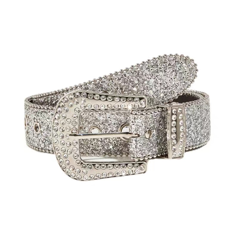 Rhinestone Wide Belt for Women Y2K Fashion Statement Versatile ...