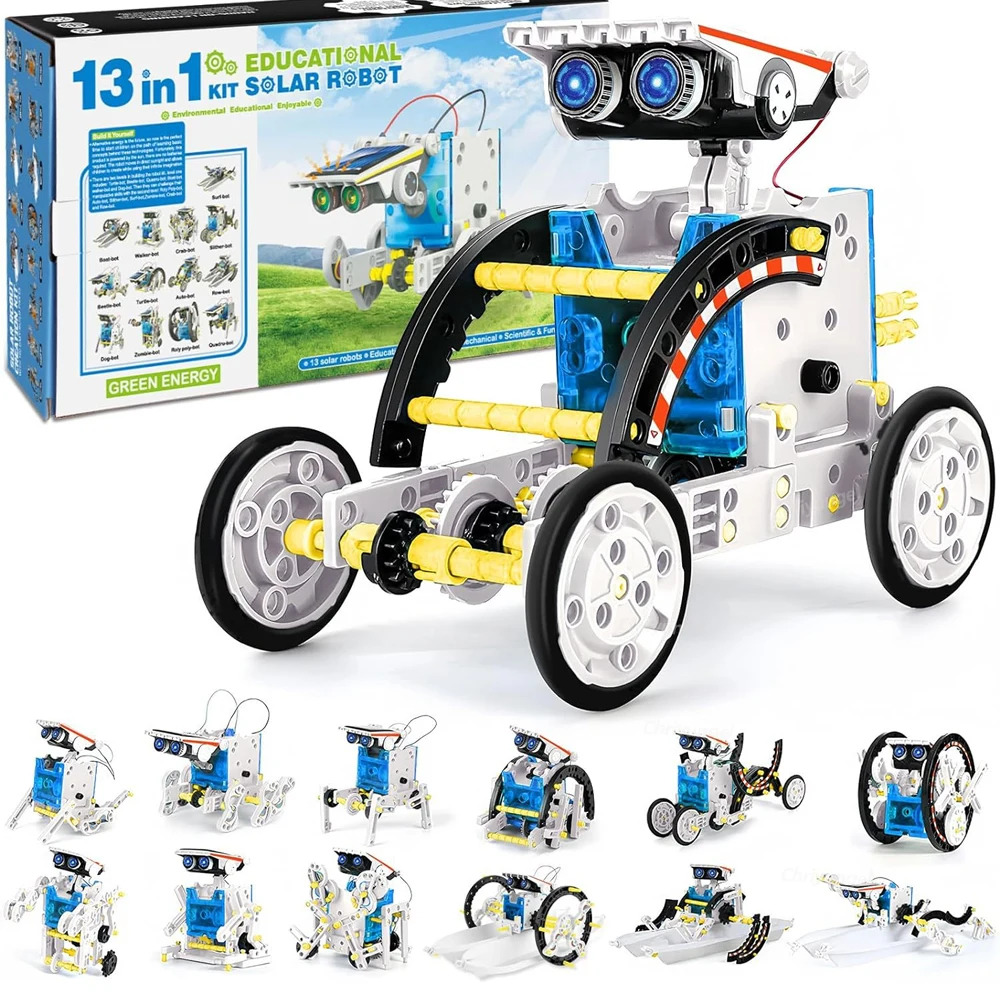 Solar Powered 13-in-1 Robot Kit DIY STEM Science Experiment Toys for ...