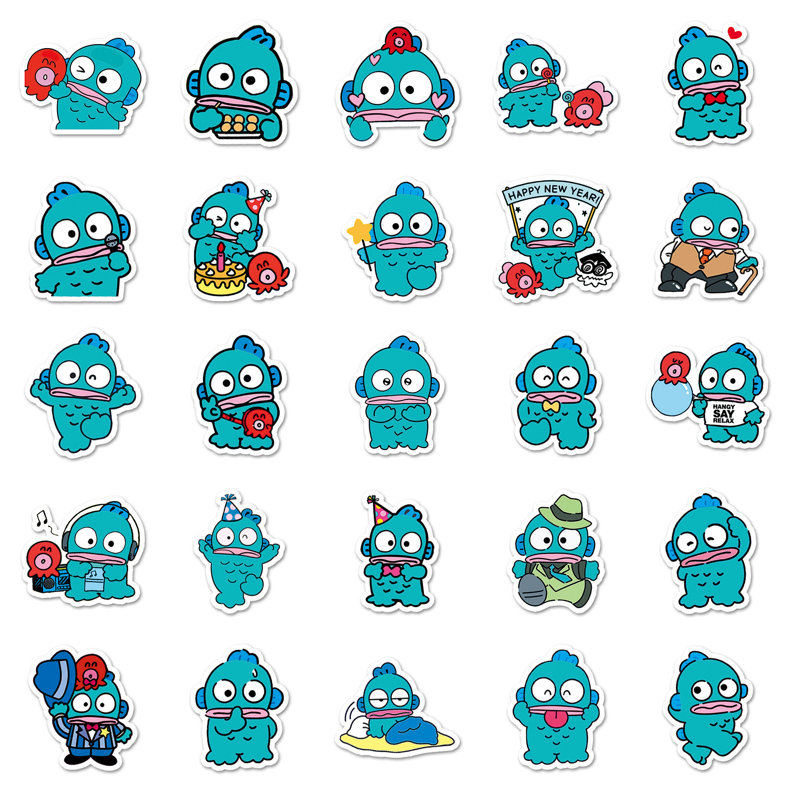 50pcs Cartoon Anime Sanrio Hangyodon Series Graffiti Stickers Suitable ...