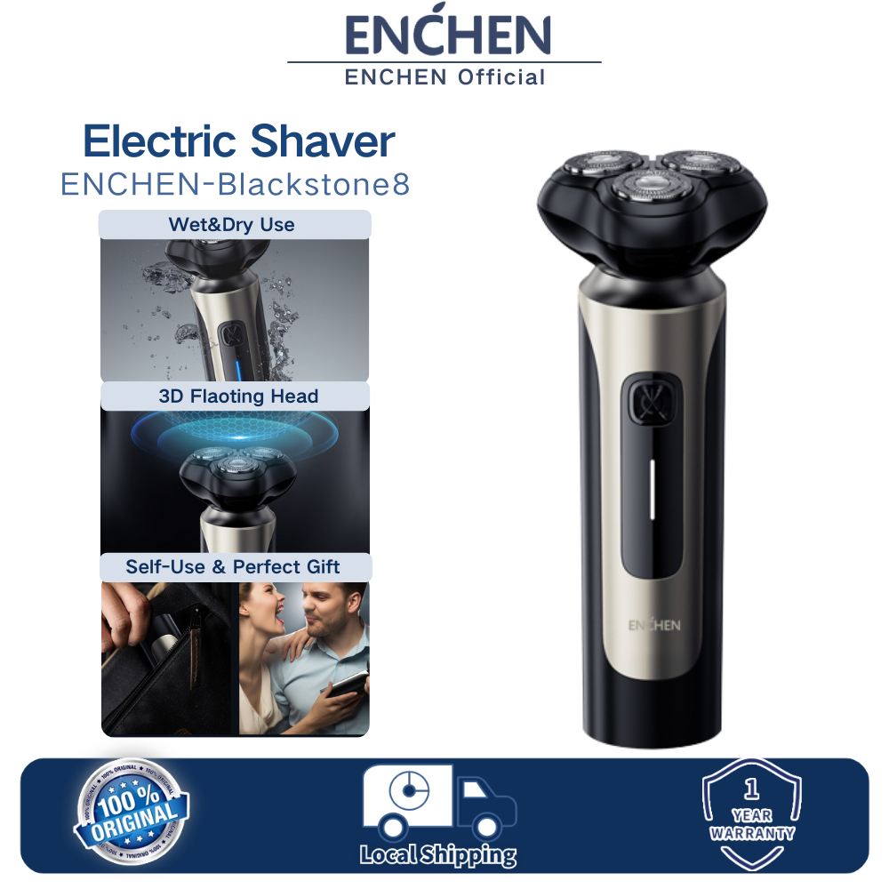 ENCHEN Electric Shaver Blackstone8 3D Floating Shavers Beard Trimmer ...