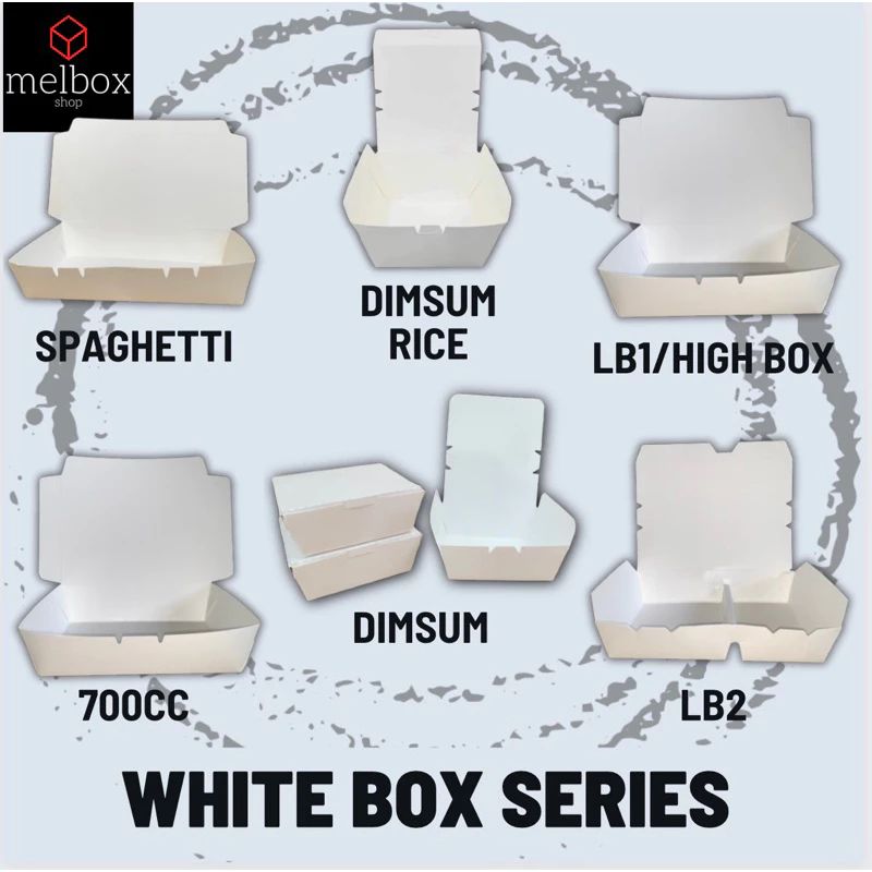 [50 pcs] Disposable White Box Series Spaghetti 880cc Chicken 1500cc ...