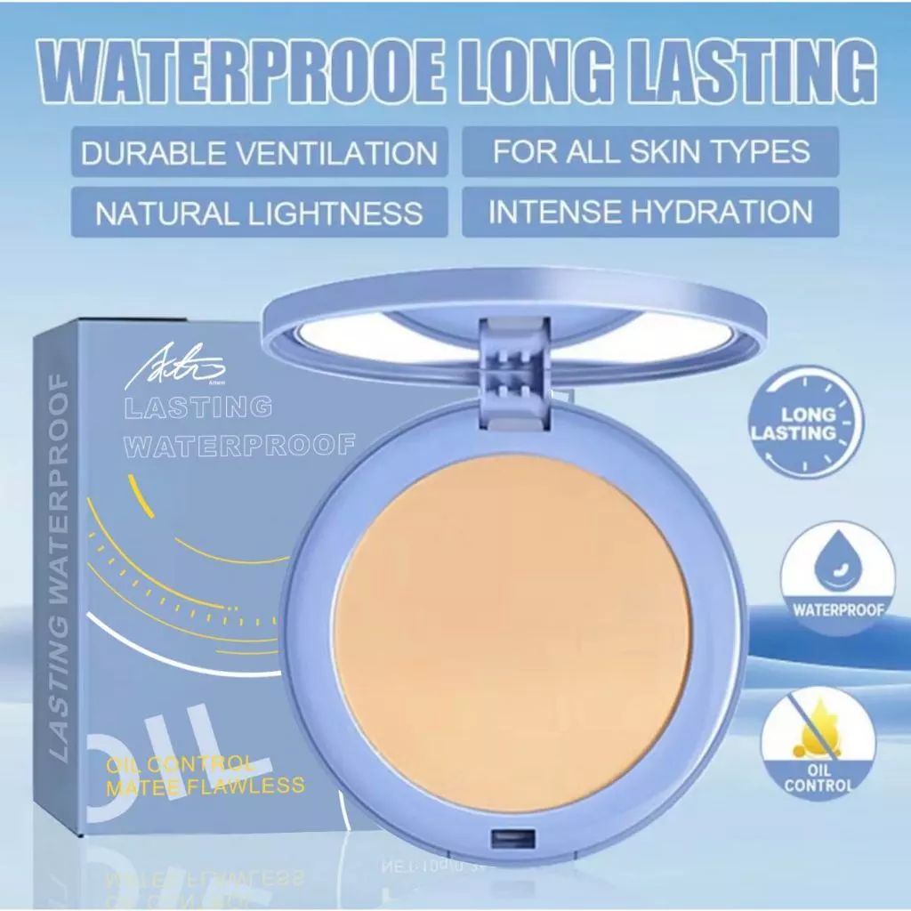 Lasting Waterproof Oil Control Matte Flawless Face Pressed Powder 10g ...