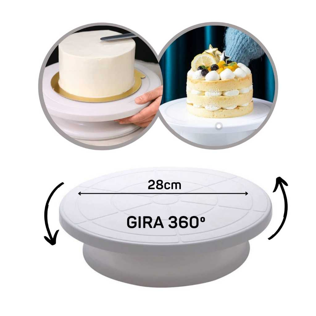 360 Degree Rotating Cake Decoration and Piping Tool DIY Piping PP Cake ...