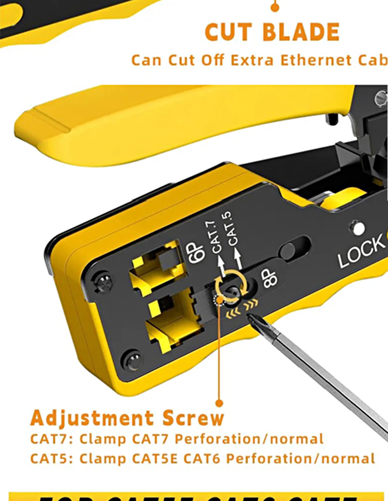 One Set Multi-Purpose Cable Crimping Pliers, RJ45 EZ Pass Through Mold ...