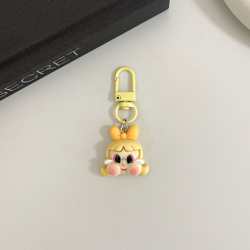 1 Piece Resin Material Cute Crying Ghost Keychain Mini Dopamine Key ...