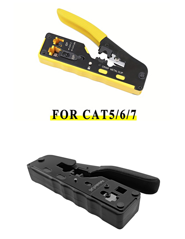 One Set Multi-Purpose Cable Crimping Pliers, RJ45 EZ Pass Through Mold ...