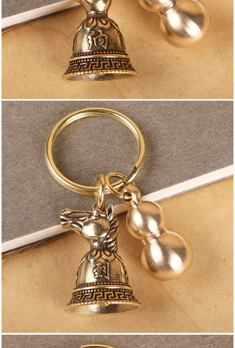 1pcs Brass Personalized Keychain Brass Creative Zodiac Copper Bell Car
