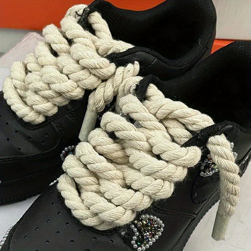 Sneakers Shoelace with Handwoven Cotton Rope Shoe strings Stylish ...