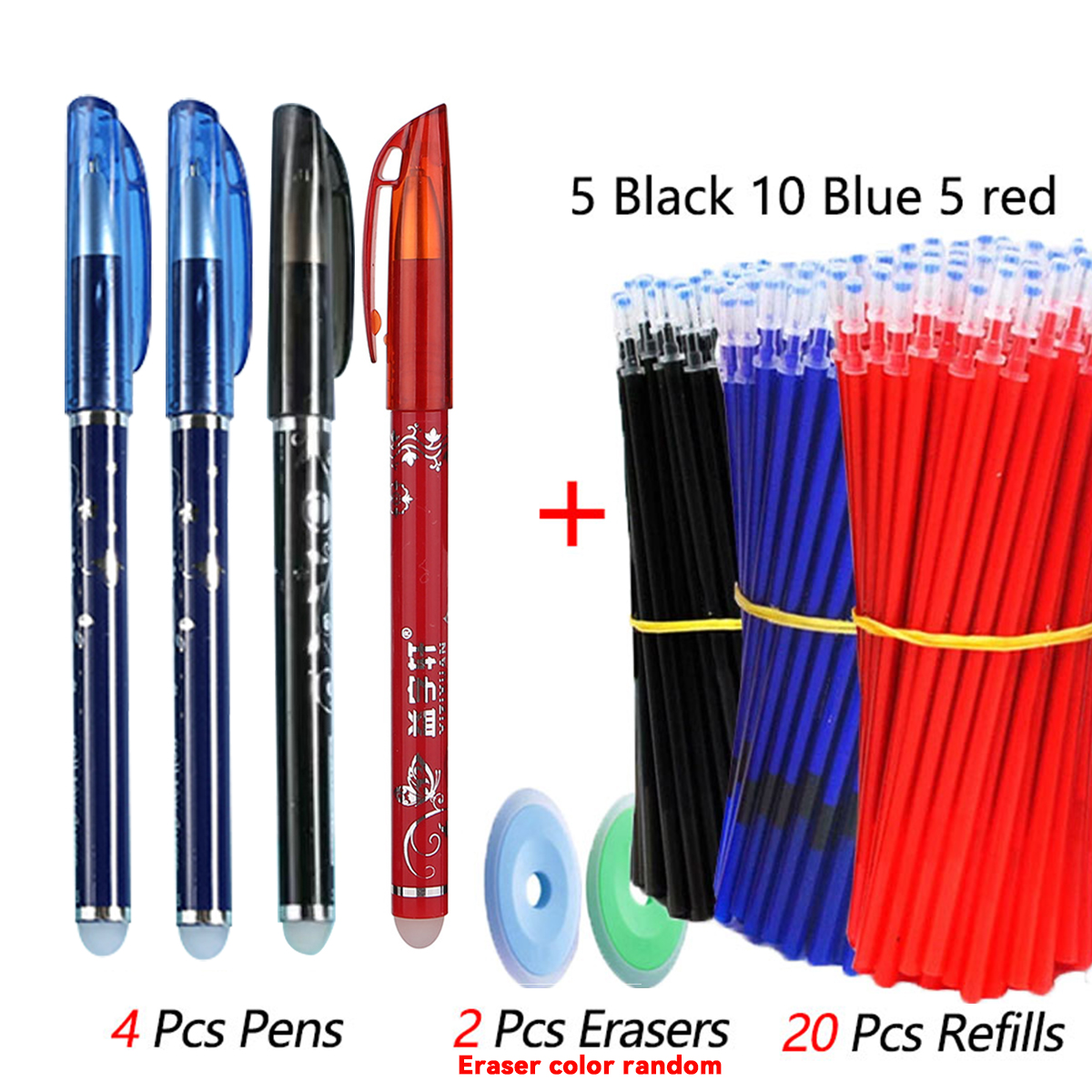 12 pcs/box Erasable ballpen gel pens and refills 7 colors ink available ...