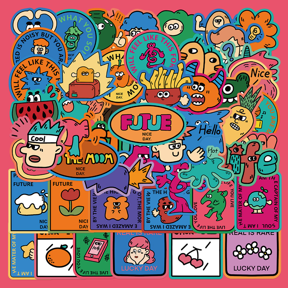 50Pcs Original hand painted weird stuff Series Graffiti Stickers for