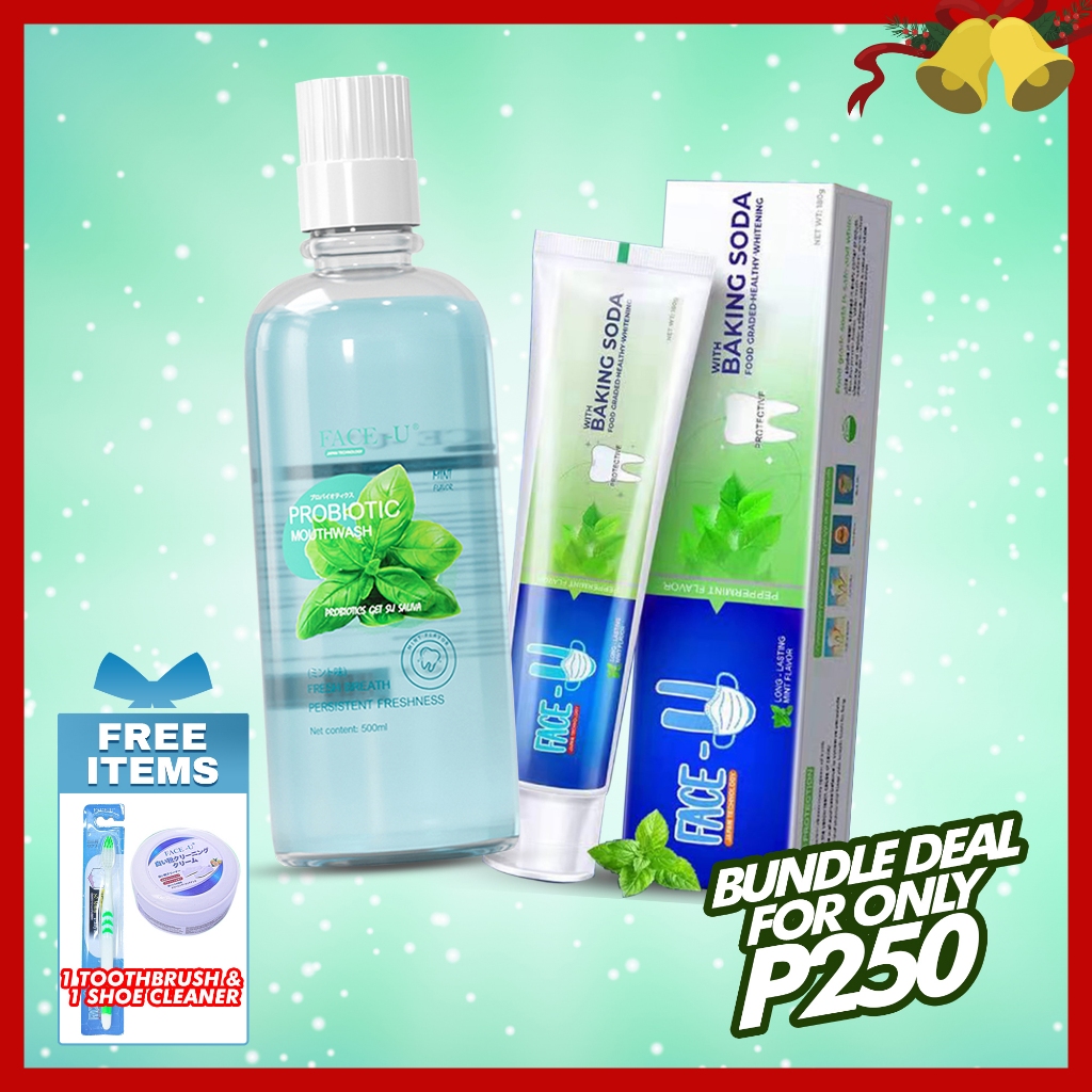 FACE-U Bundle Deals 1 Mouthwash and 1 FaceU Toothpaste w free 1 ...