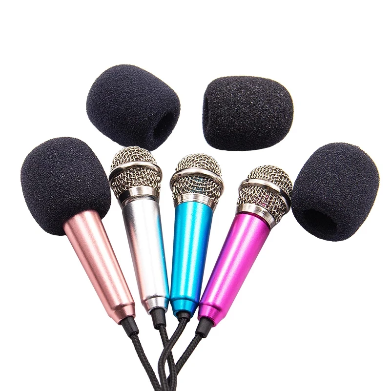 Portable 3.5mm Stereo Studio Mic KTV Karaoke Mini Microphone For Smart