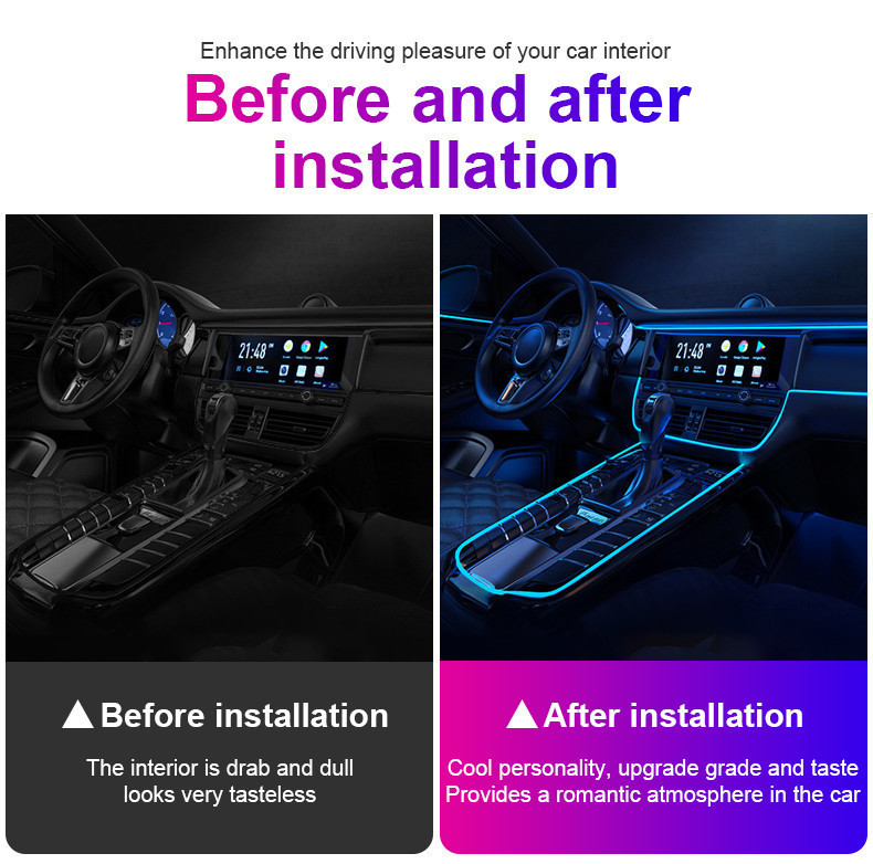 3M RGB Led Strip Car Interior Neon Decorations Atmosphere Lights