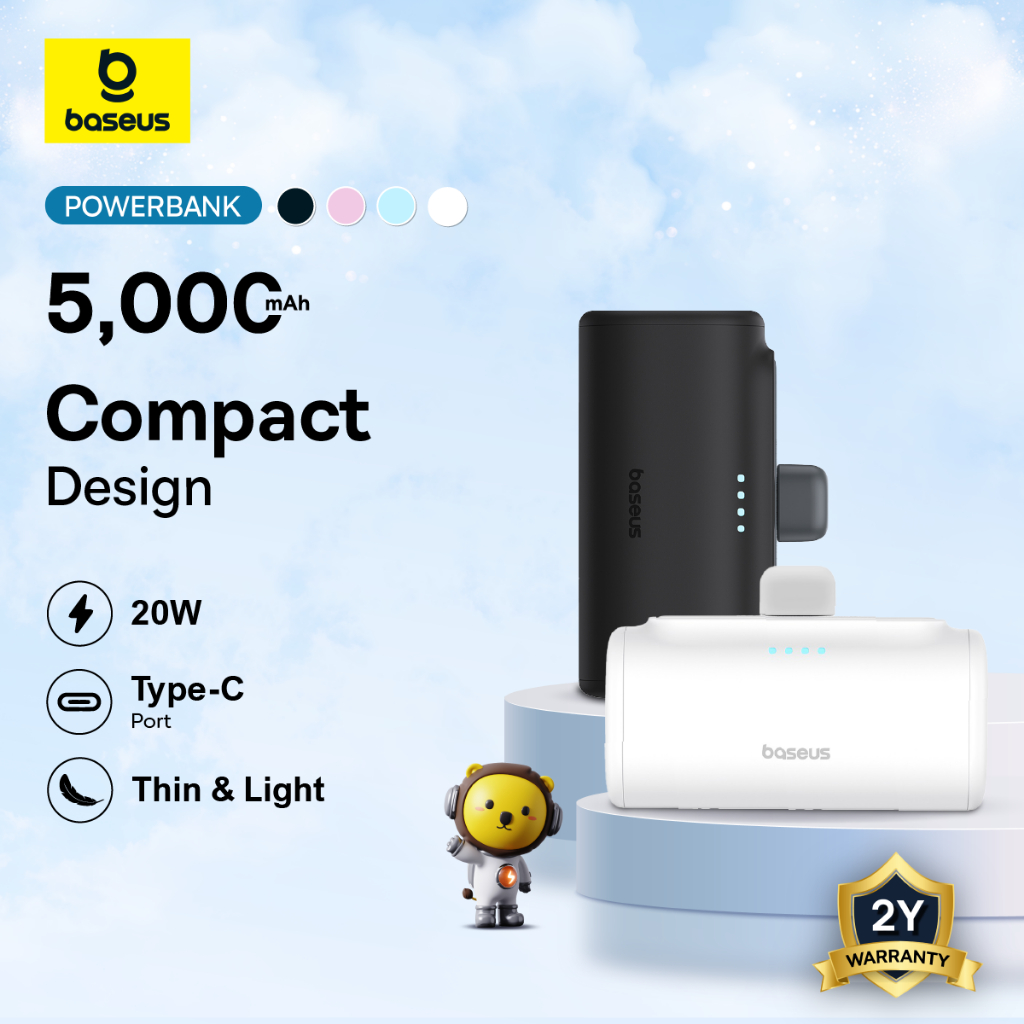 Baseus 20W Mini Power Bank 5000mAh Type C Fast Charging External