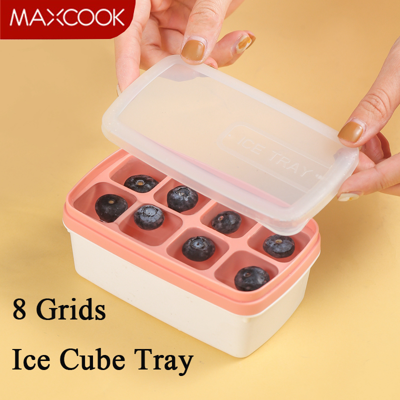 MAXCOOK Kitchen Ice Cube Tray Pink Ice Maker 8 Grids Food Grade