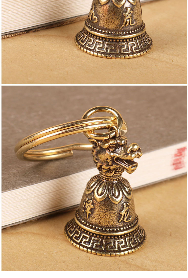 1pcs Brass Personalized Keychain Brass Creative Zodiac Copper Bell Car