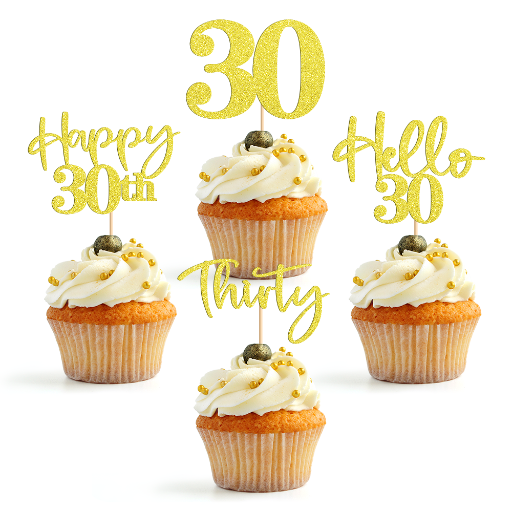 Set of 24 PCS 30th Birthday Cupcake Decoration 30 and Fabulous Cup Cake ...