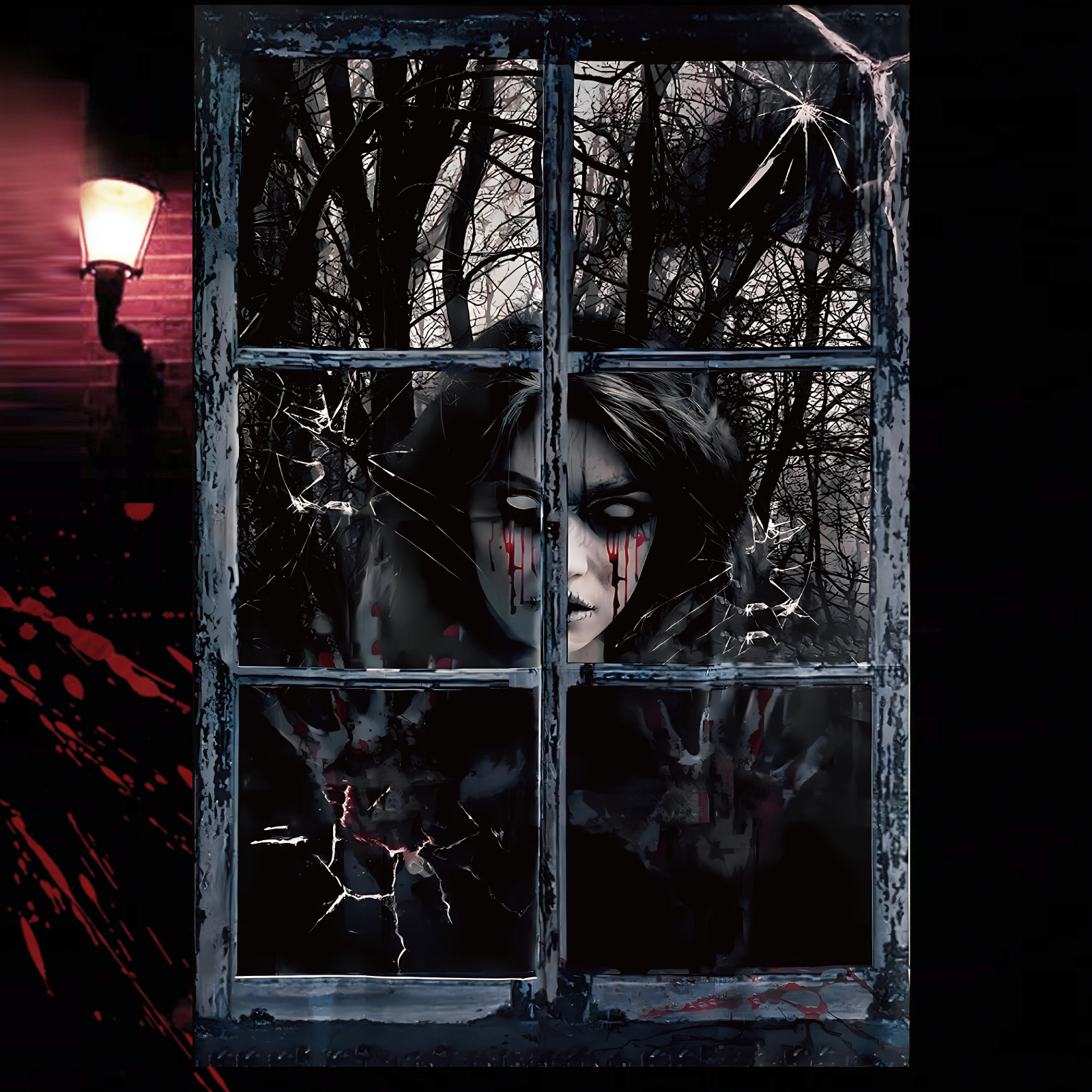 Halloween Ghost Window Decal - Scary Female Silhouette Cover for Indoor ...