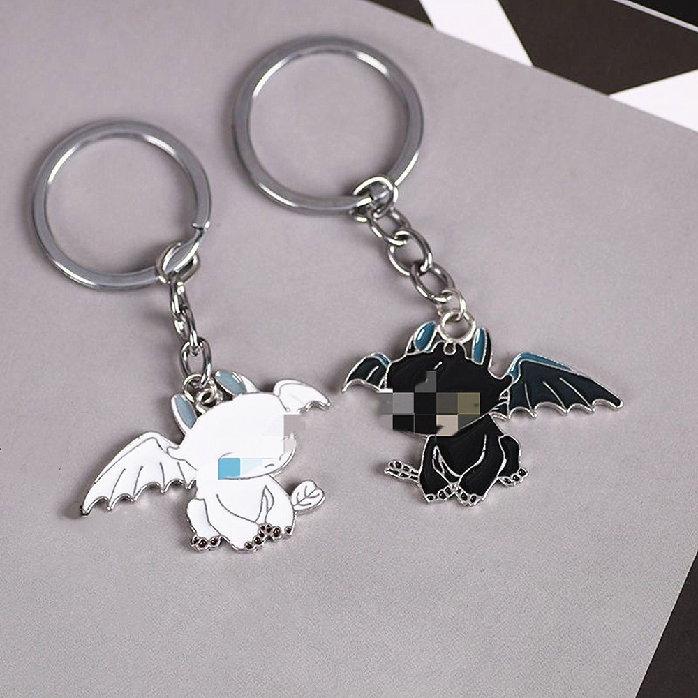 1PC Black and White Dragon Duo Keychain - How to Train Your Dragon ...