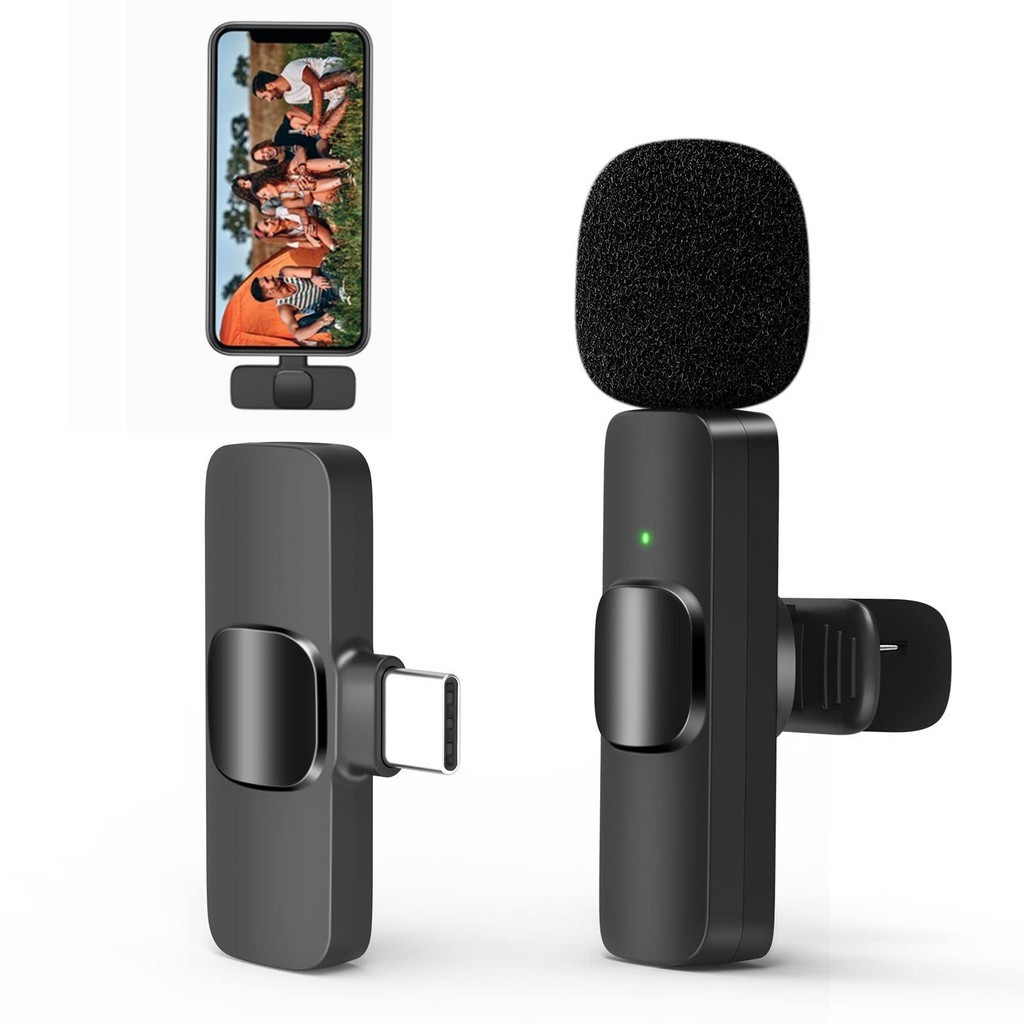 Type C Mini Wireless Lavalier Microphone Android Devices Noise